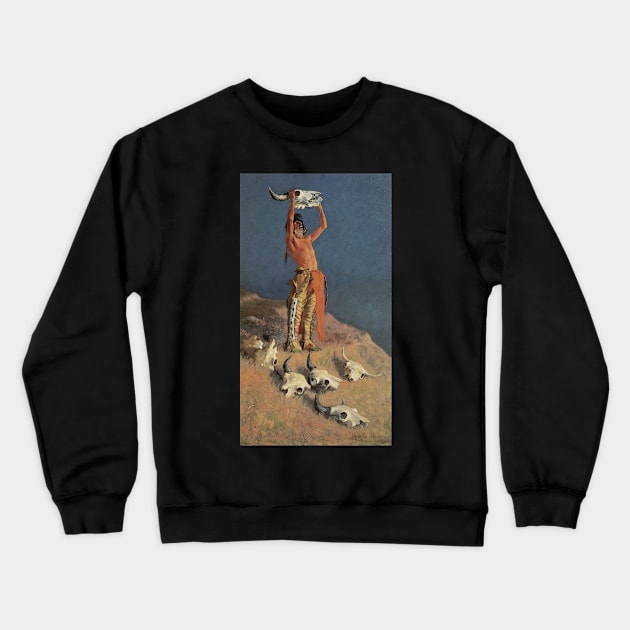 Conjuring Back the Buffalo by Frederick Remington Crewneck Sweatshirt by MasterpieceCafe